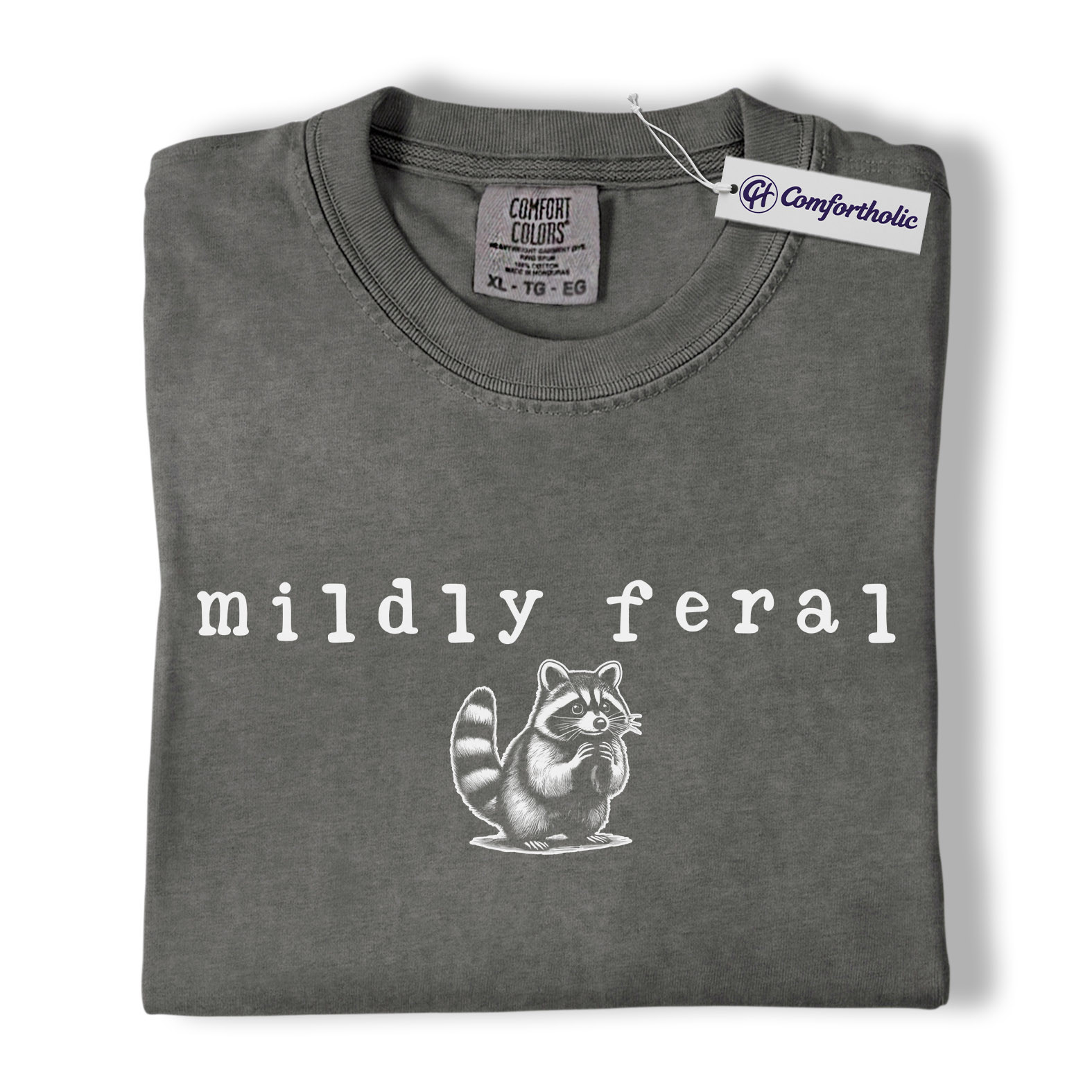 Mildly Feral Raccoon Shirt, Cute Funny Woodland Animal Graphic Tee, Sarcastic Introvert Raccoon T-Shirt, Gift for Raccoon Lovers & Nature Fans, Comfort Colors Shirt - Image 4