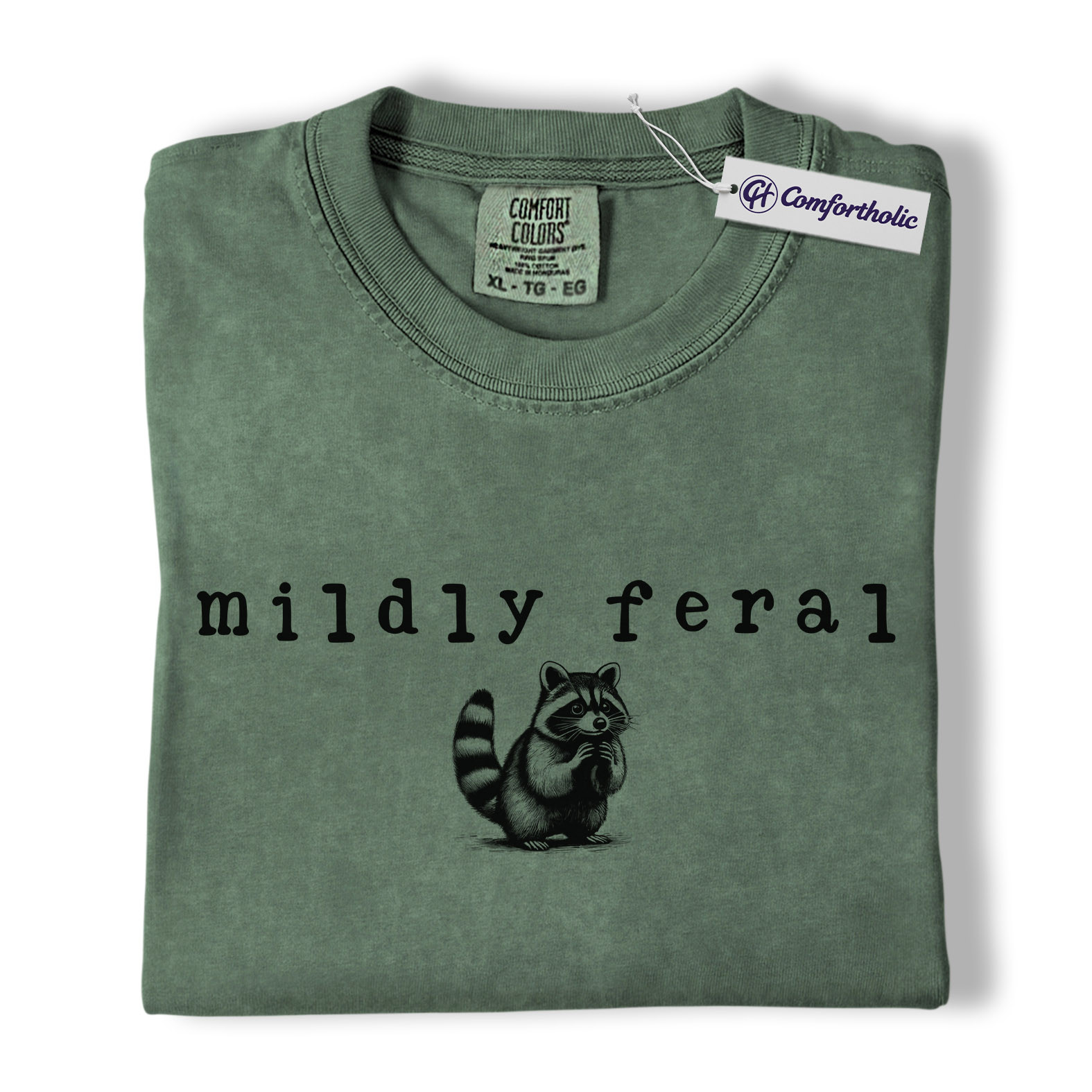 Mildly Feral Raccoon Shirt, Cute Funny Woodland Animal Graphic Tee, Sarcastic Introvert Raccoon T-Shirt, Gift for Raccoon Lovers & Nature Fans, Comfort Colors Shirt - Image 5