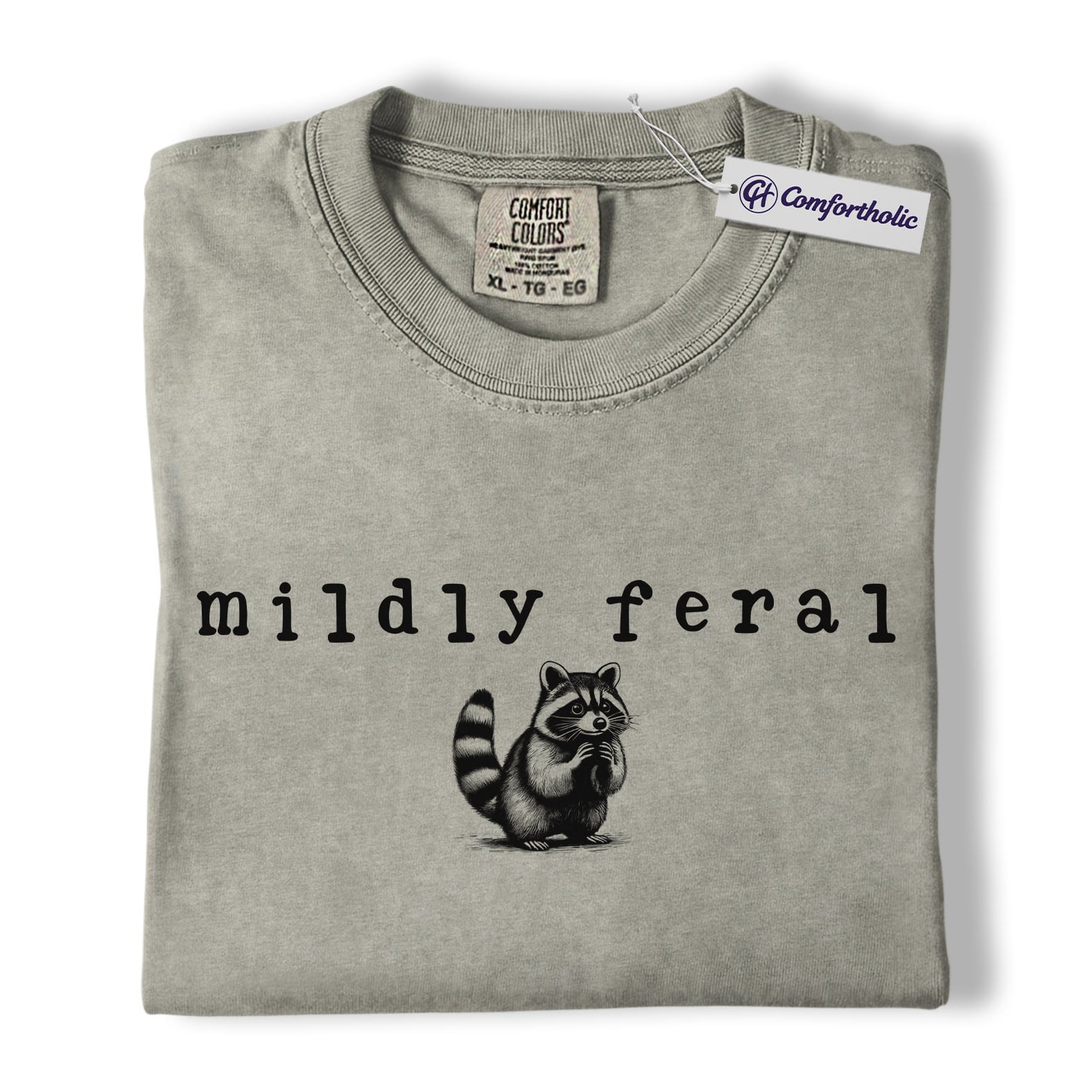 Mildly Feral Raccoon Shirt, Cute Funny Woodland Animal Graphic Tee, Sarcastic Introvert Raccoon T-Shirt, Gift for Raccoon Lovers & Nature Fans, Comfort Colors Shirt - Image 6