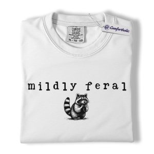 Alternative view of Mildly Feral Raccoon Shirt, Cute Funny Woodland Animal Graphic Tee, Sarcastic Introvert Raccoon T-Shirt, Gift for Raccoon Lovers & Nature Fans, Comfort Colors Shirt