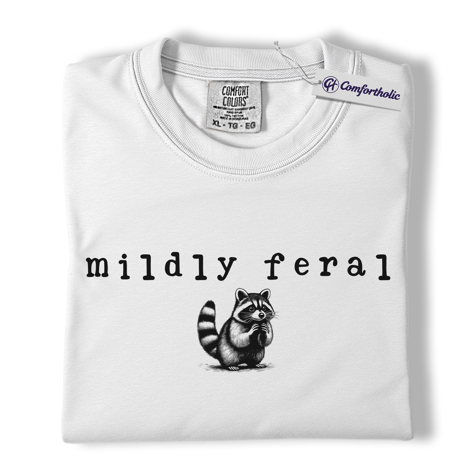 Mildly Feral Raccoon Shirt, Cute Funny Woodland Animal Graphic Tee, Sarcastic Introvert Raccoon T-Shirt, Gift for Raccoon Lovers & Nature Fans, Comfort Colors Shirt - Image 2