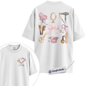 Alternative view of Hairstylist Tools Shirt, Cute Salon Essentials Graphic Tee, Cosmetology Hairdresser T-Shirt, Gift for Hairstylists & Beauty School Graduation, Comfort Colors Shirt