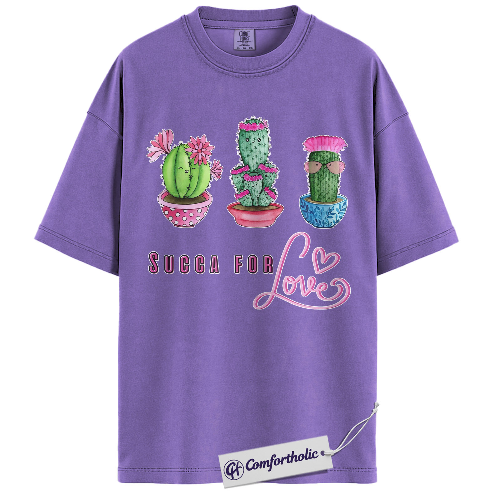 Succa For Love Shirt, Funny Cactus Pun Graphic Tee, Succulent Lover Valentines Day T-Shirt, Valentine Gift for Plant Moms, Comfort Colors Shirt - Image 20