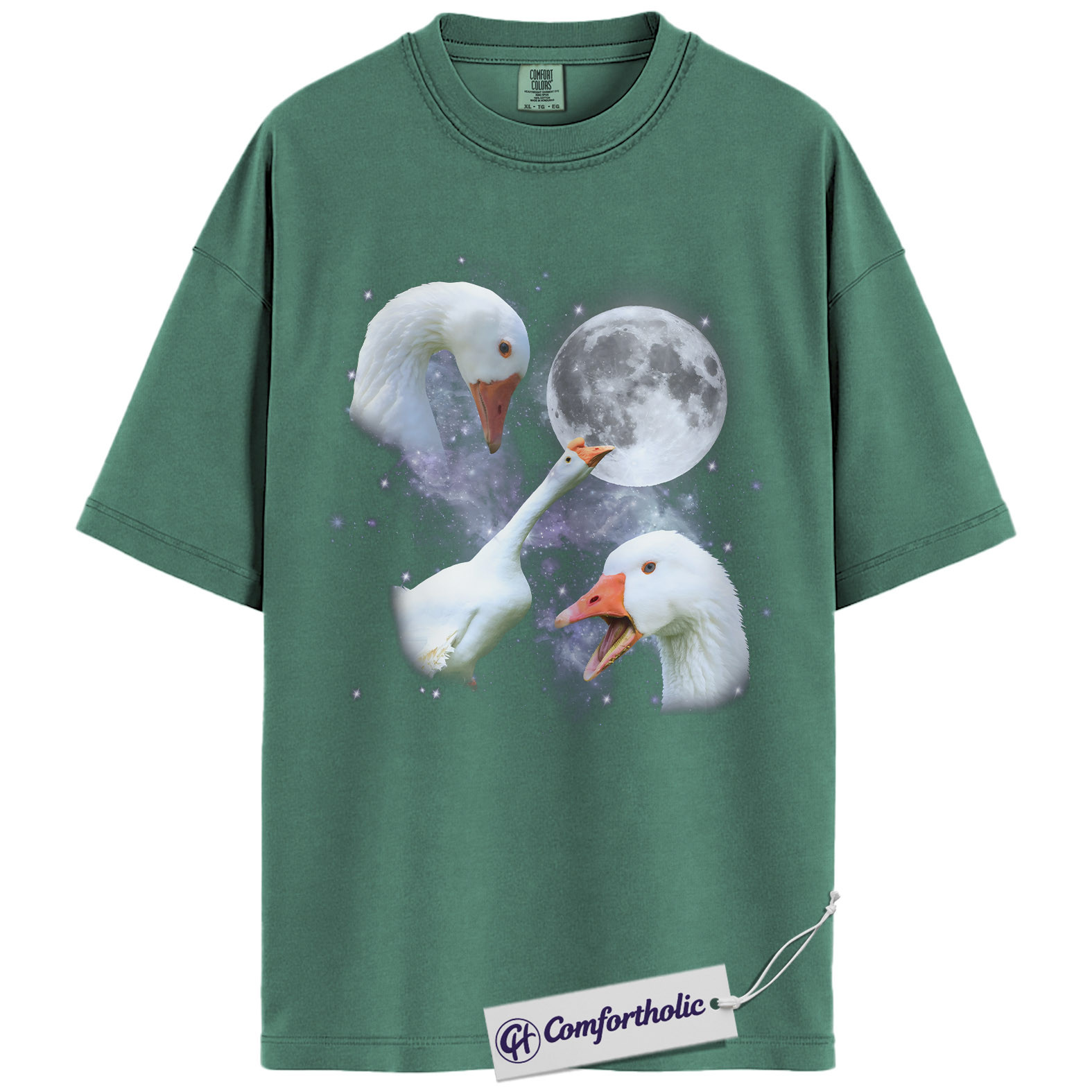 Goose Moon Shirt, Cosmic Bird Graphic Tee, Goose Lover T-Shirt, Gift for Farm Animal Lovers & Bird Moms, Comfort Colors Shirt - Image 10