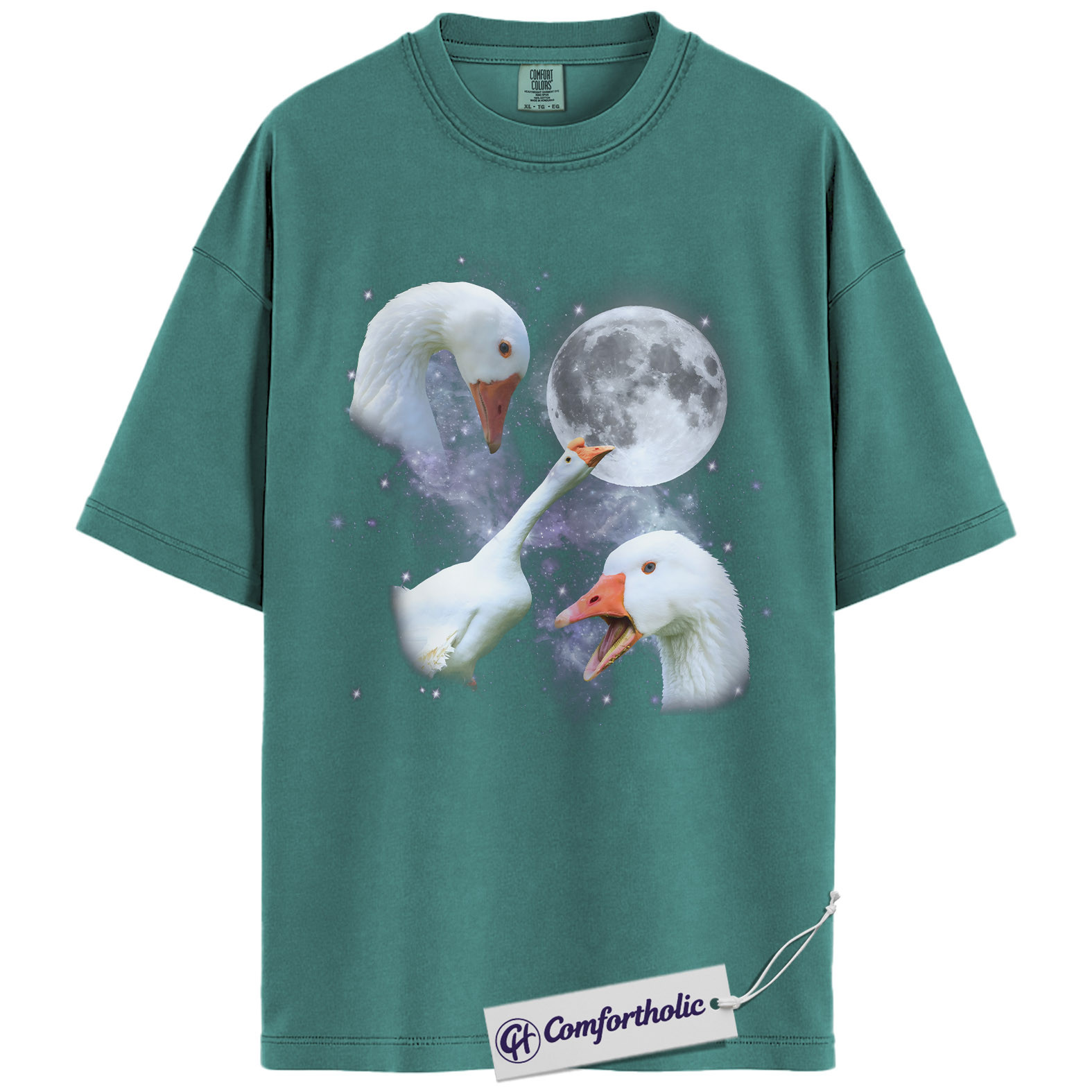 Goose Moon Shirt, Cosmic Bird Graphic Tee, Goose Lover T-Shirt, Gift for Farm Animal Lovers & Bird Moms, Comfort Colors Shirt - Image 13