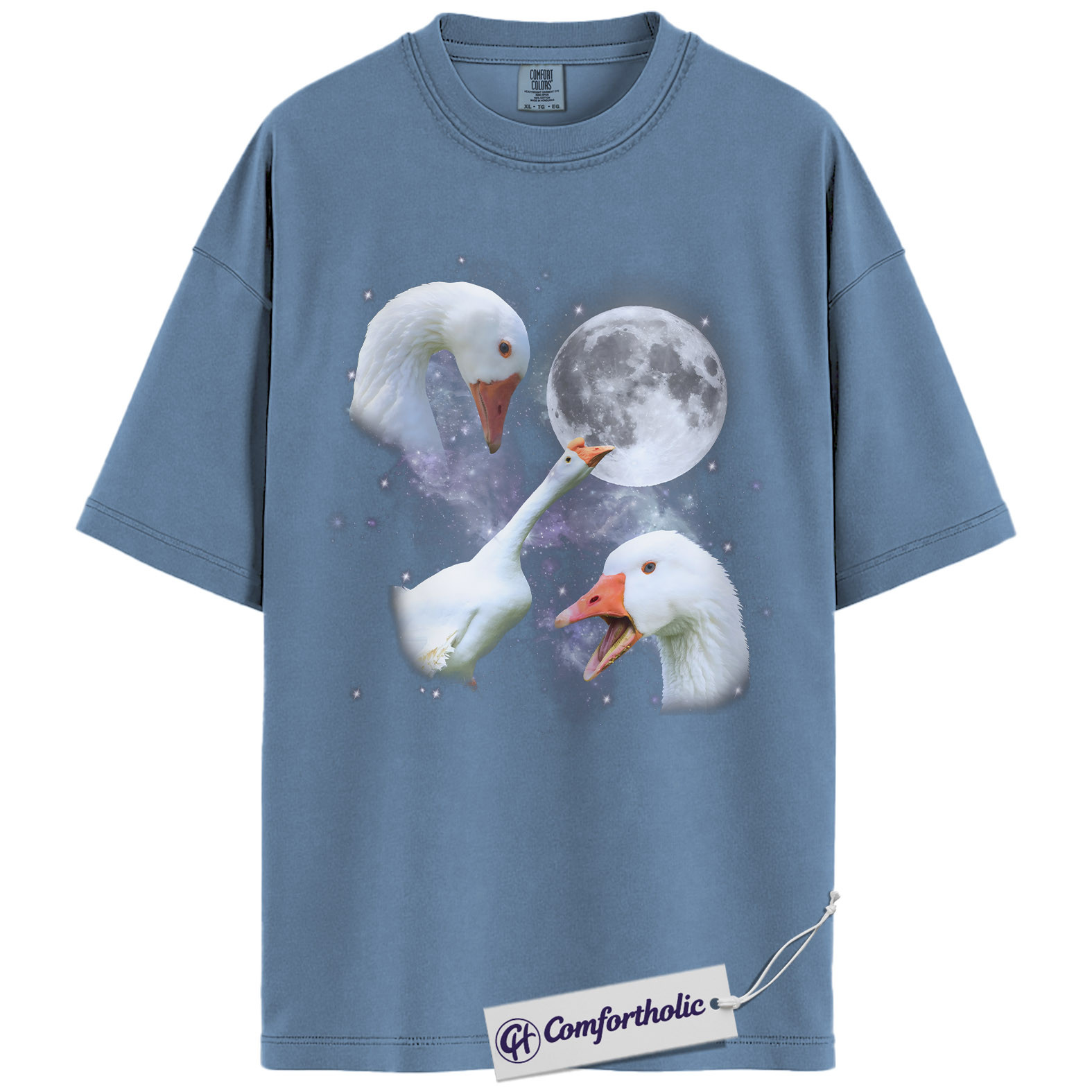 Goose Moon Shirt, Cosmic Bird Graphic Tee, Goose Lover T-Shirt, Gift for Farm Animal Lovers & Bird Moms, Comfort Colors Shirt - Image 17