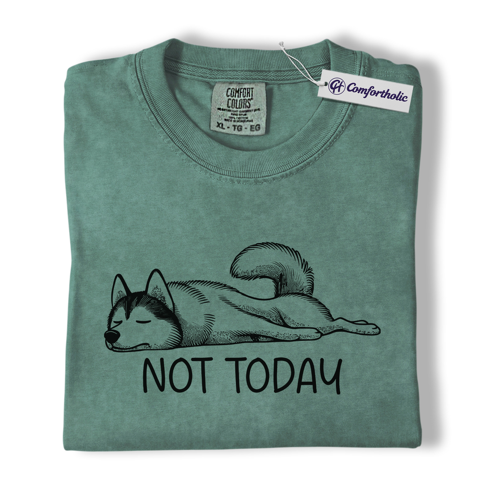 Not Today Husky Shirt, Funny Lazy Dog Lover Graphic Tee, Cute Sleeping Husky T-Shirt, Pet Owner Gift for Dog Moms & Animal Lovers, Comfort Colors Shirt - Image 10
