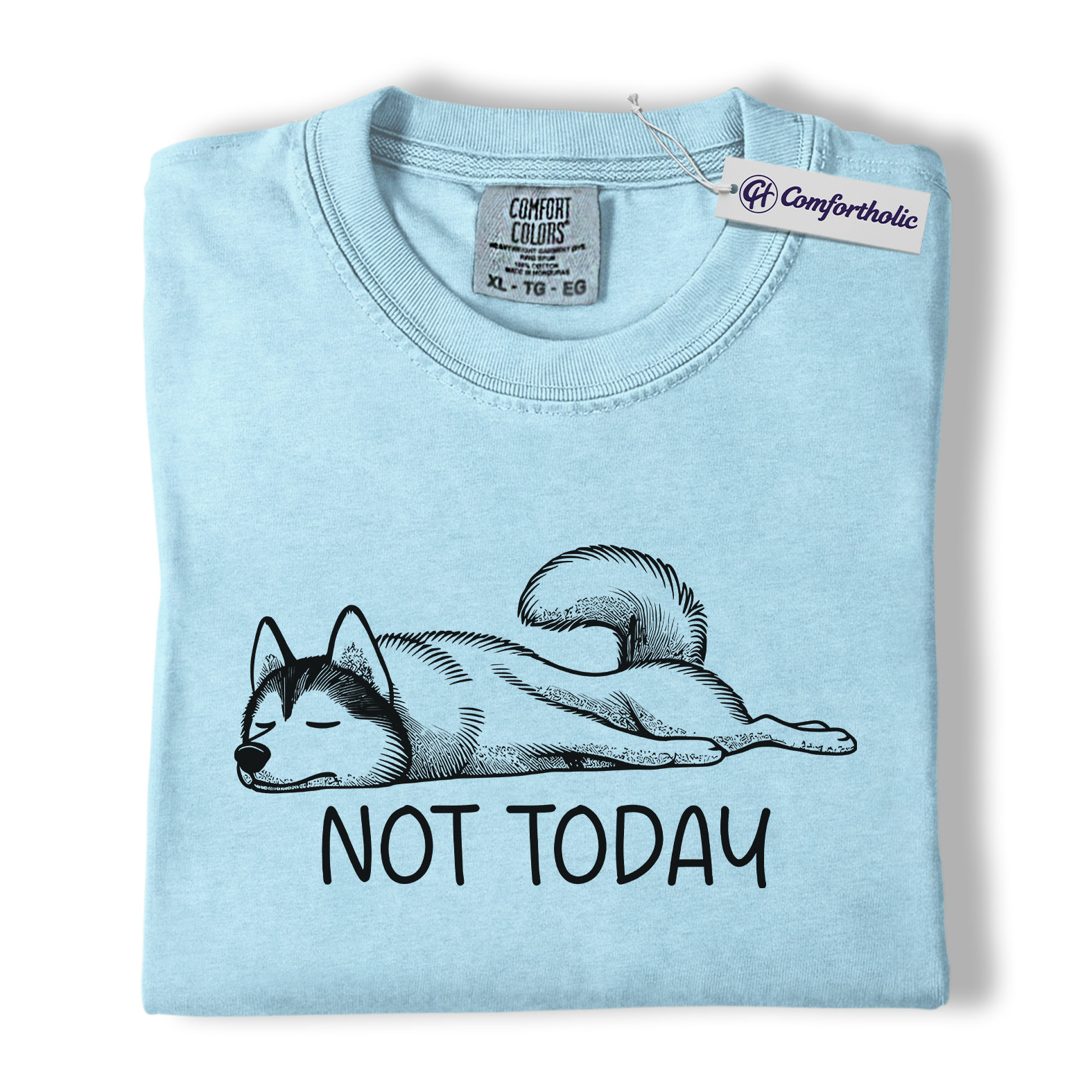 Not Today Husky Shirt, Funny Lazy Dog Lover Graphic Tee, Cute Sleeping Husky T-Shirt, Pet Owner Gift for Dog Moms & Animal Lovers, Comfort Colors Shirt - Image 14
