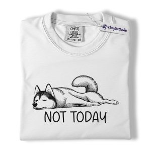 Alternative view of Not Today Husky Shirt, Funny Lazy Dog Lover Graphic Tee, Cute Sleeping Husky T-Shirt, Pet Owner Gift for Dog Moms & Animal Lovers, Comfort Colors Shirt