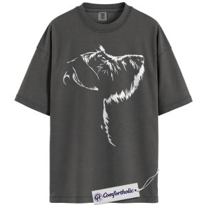 Alternative view of Wirehaired Dachshund Shirt, Minimalist Wiener Dog Line Art Graphic Tee, Sausage Dog Lover T-Shirt, Gift for Dog Moms & Pet Owners, Comfort Colors Shirt