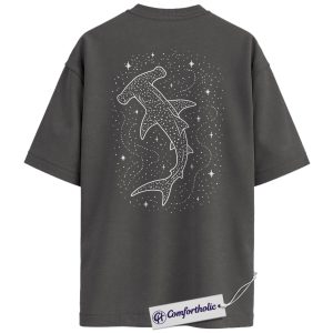 Hammerhead Shark Shirt, Celestial Ocean Lover Graphic Tee, Beach Wildlife T-Shirt, Summer Vacation Gift for Sea Animal Fans, Comfort Colors Shirt