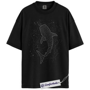 Whale Shark Shirt, Minimalist Shark Graphic Tee, Ocean Lover T-Shirt, Marine Biology Aesthetic Top, Gift for Shark Lovers, Comfort Colors Shirt