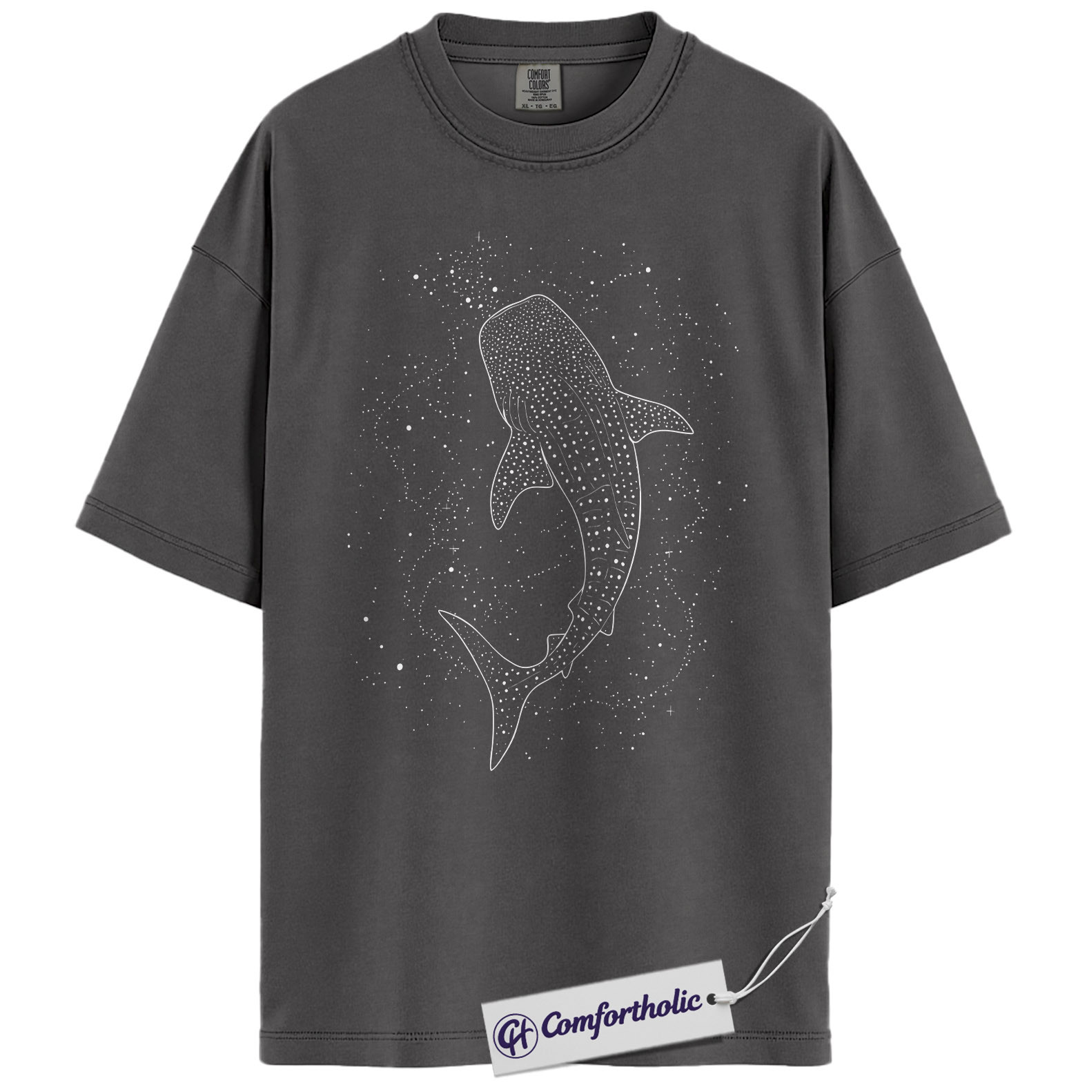 Whale Shark Shirt, Minimalist Shark Graphic Tee, Ocean Lover T-Shirt, Marine Biology Aesthetic Top, Gift for Shark Lovers, Comfort Colors Shirt - Image 3