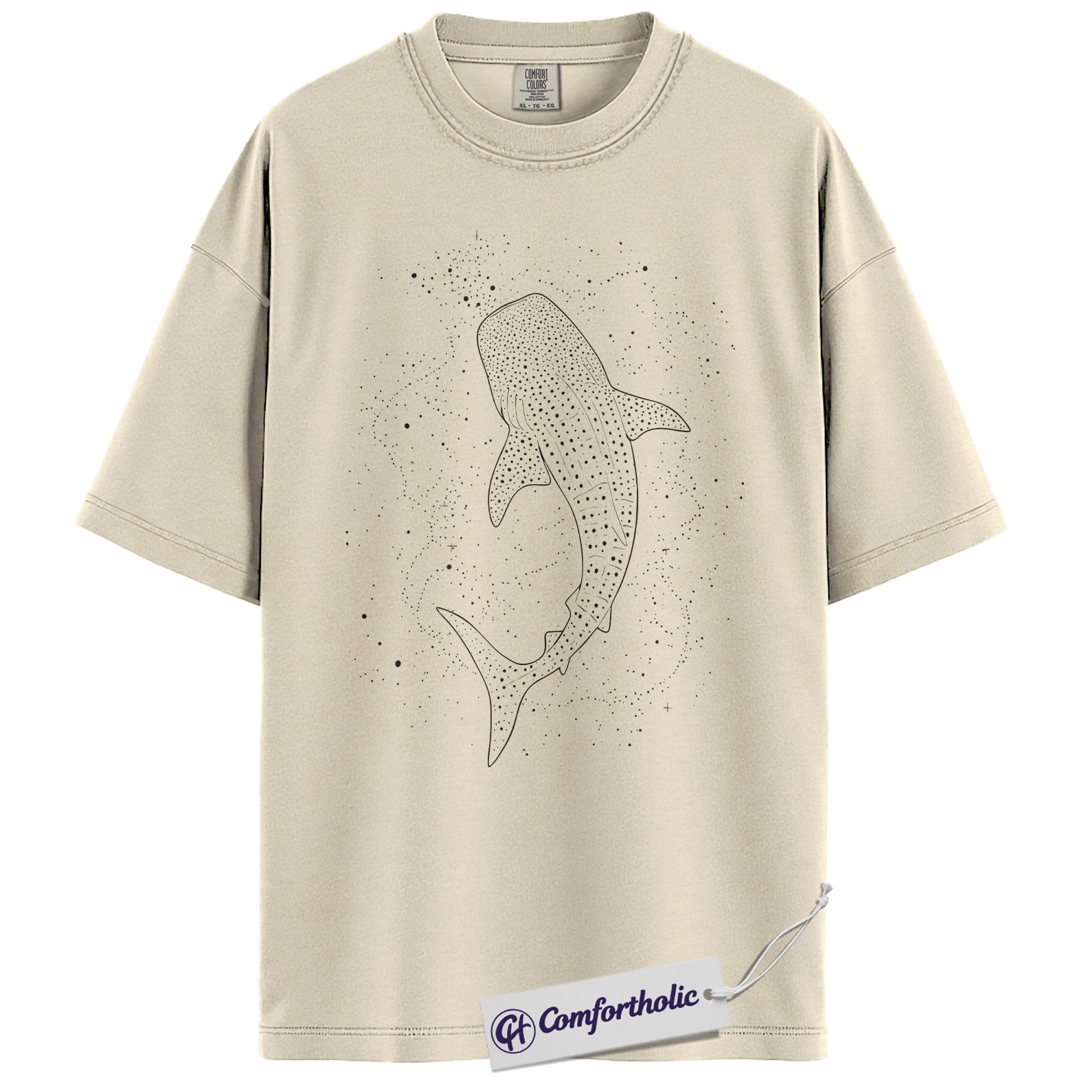 Whale Shark Shirt, Minimalist Shark Graphic Tee, Ocean Lover T-Shirt, Marine Biology Aesthetic Top, Gift for Shark Lovers, Comfort Colors Shirt - Image 4