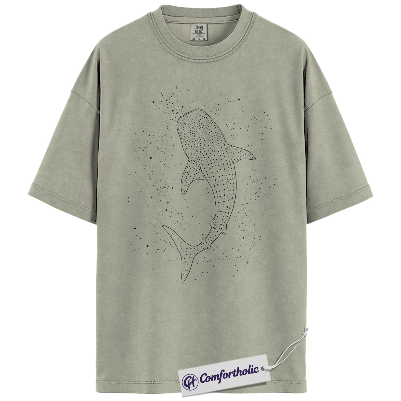 Whale Shark Shirt, Minimalist Shark Graphic Tee, Ocean Lover T-Shirt, Marine Biology Aesthetic Top, Gift for Shark Lovers, Comfort Colors Shirt - Image 6