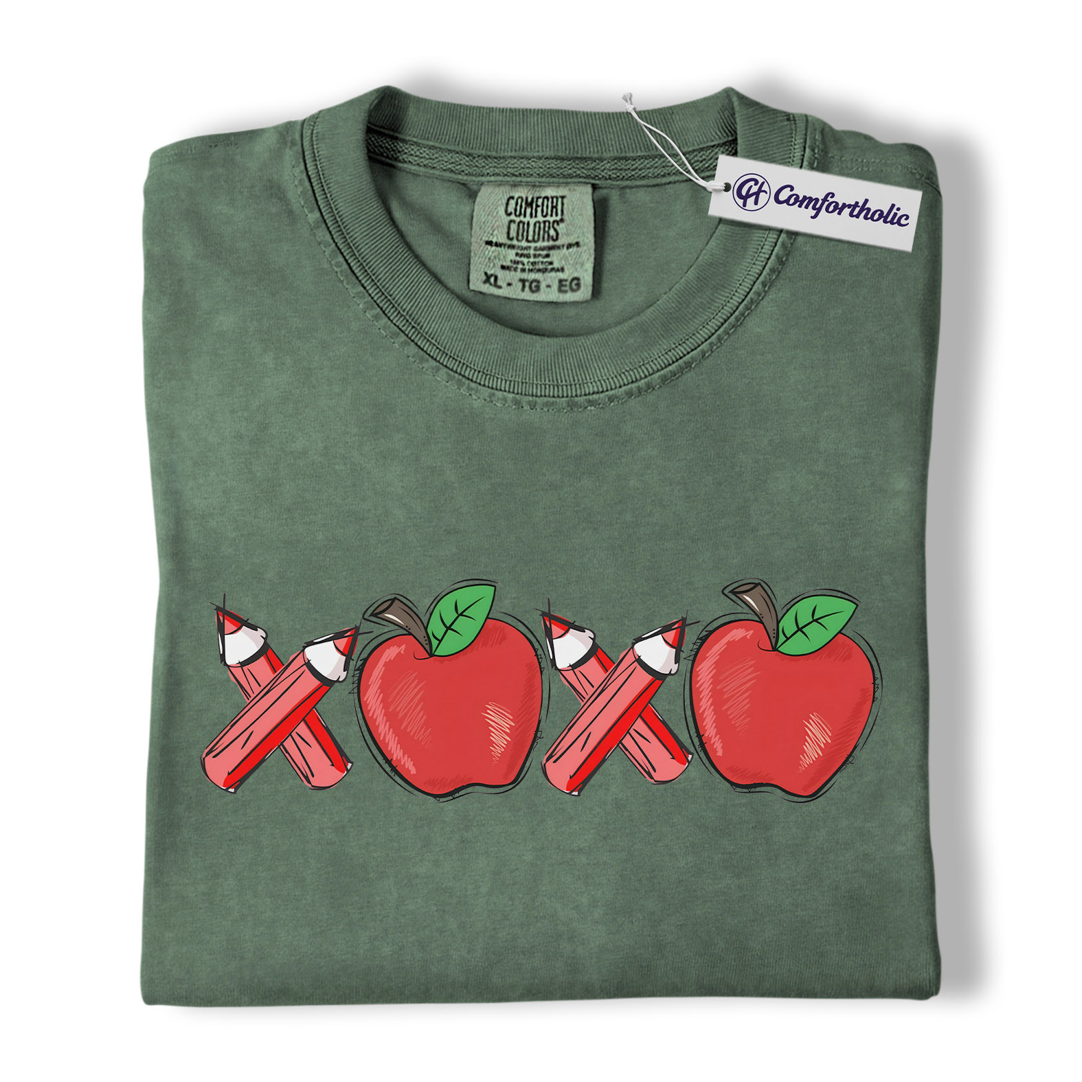 Teacher Valentine Shirt, Cute Apple Pencil Love Graphic Tee, Classroom Valentine T-Shirt, Sweet Teacher Appreciation Gift for Educators, Comfort Colors Shirt - Image 5