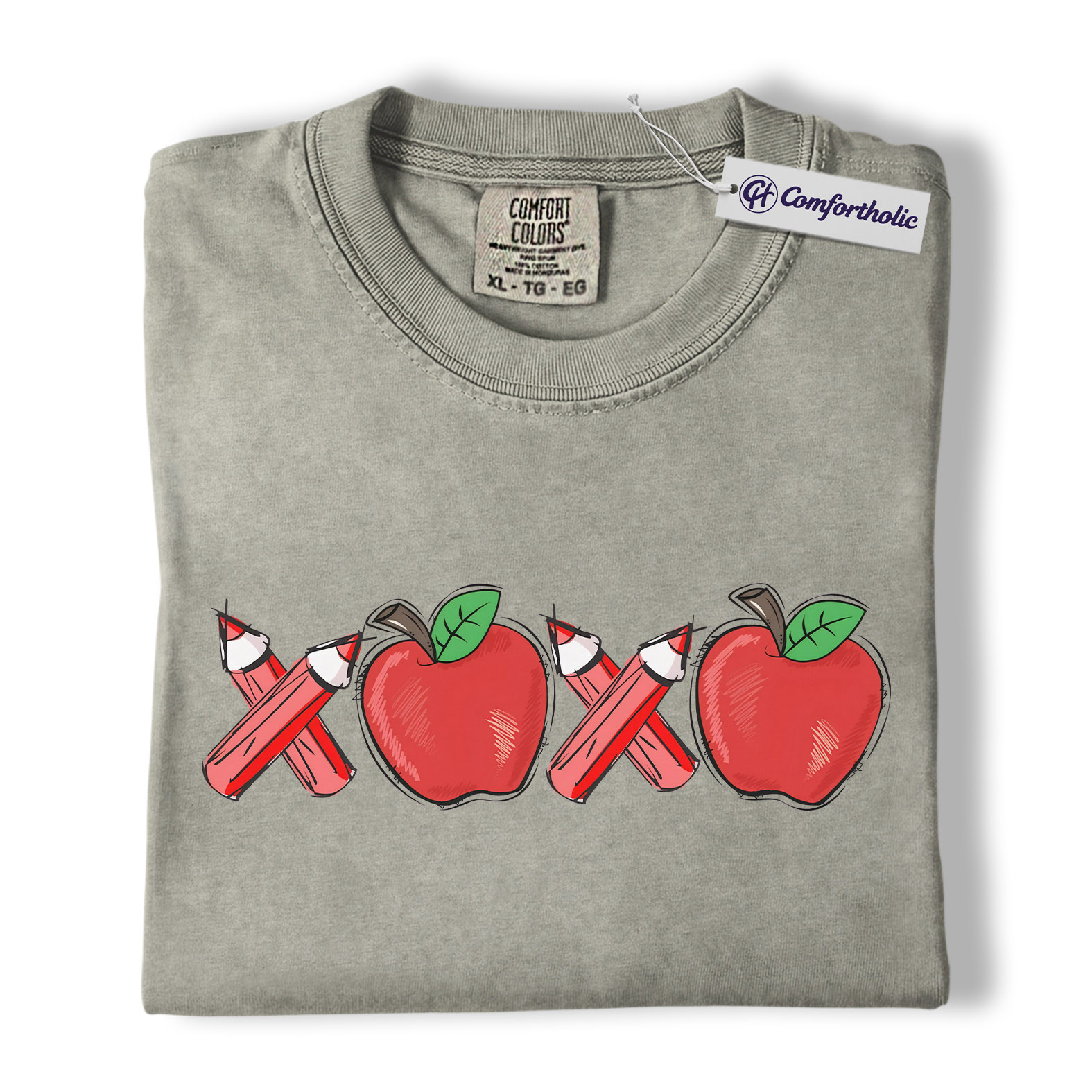 Teacher Valentine Shirt, Cute Apple Pencil Love Graphic Tee, Classroom Valentine T-Shirt, Sweet Teacher Appreciation Gift for Educators, Comfort Colors Shirt - Image 6
