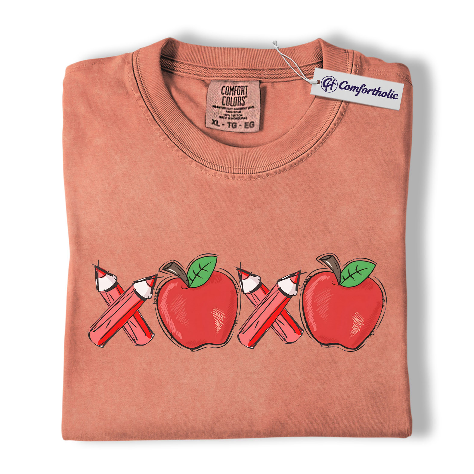 Teacher Valentine Shirt, Cute Apple Pencil Love Graphic Tee, Classroom Valentine T-Shirt, Sweet Teacher Appreciation Gift for Educators, Comfort Colors Shirt - Image 7