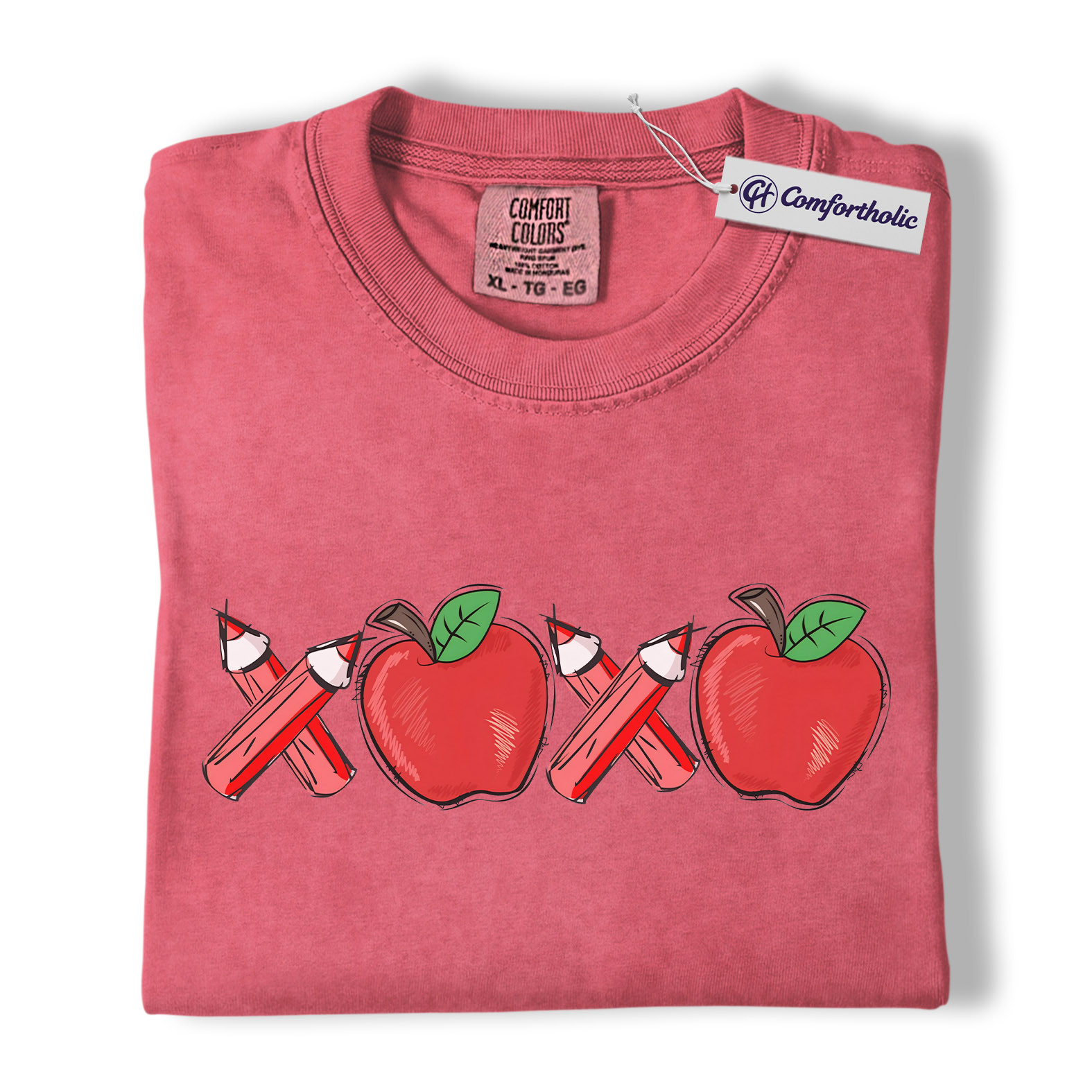 Teacher Valentine Shirt, Cute Apple Pencil Love Graphic Tee, Classroom Valentine T-Shirt, Sweet Teacher Appreciation Gift for Educators, Comfort Colors Shirt - Image 9