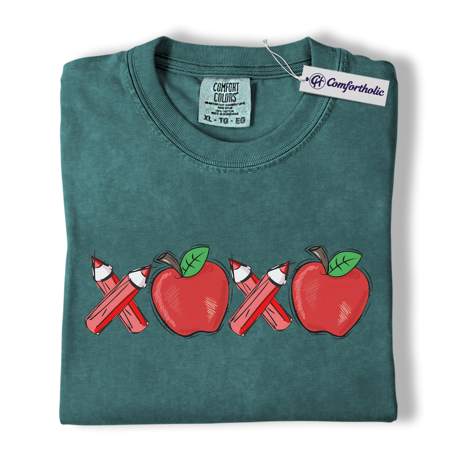 Teacher Valentine Shirt, Cute Apple Pencil Love Graphic Tee, Classroom Valentine T-Shirt, Sweet Teacher Appreciation Gift for Educators, Comfort Colors Shirt - Image 11