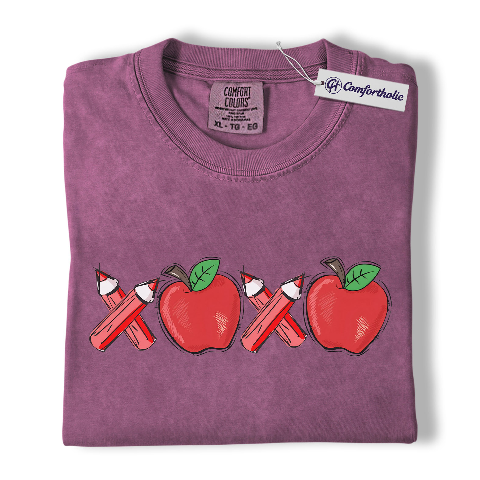 Teacher Valentine Shirt, Cute Apple Pencil Love Graphic Tee, Classroom Valentine T-Shirt, Sweet Teacher Appreciation Gift for Educators, Comfort Colors Shirt - Image 15