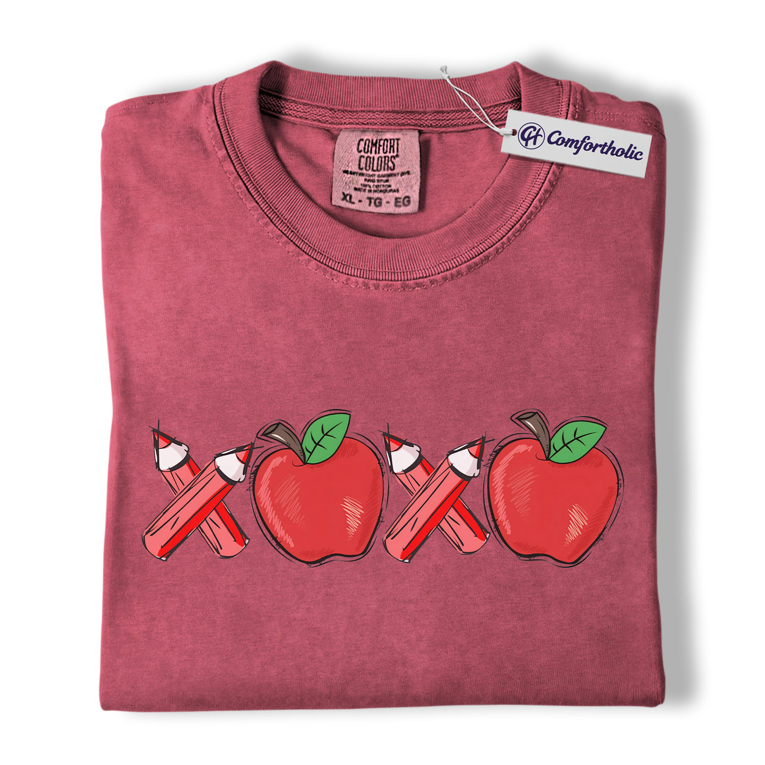Teacher Valentine Shirt, Cute Apple Pencil Love Graphic Tee, Classroom Valentine T-Shirt, Sweet Teacher Appreciation Gift for Educators, Comfort Colors Shirt - Image 18