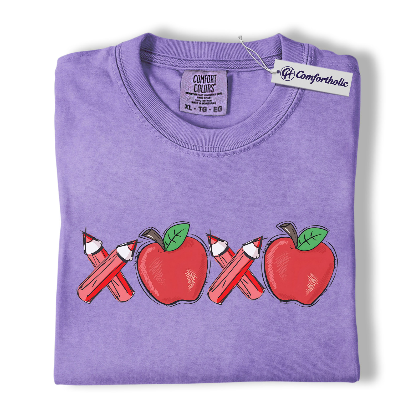 Teacher Valentine Shirt, Cute Apple Pencil Love Graphic Tee, Classroom Valentine T-Shirt, Sweet Teacher Appreciation Gift for Educators, Comfort Colors Shirt - Image 20