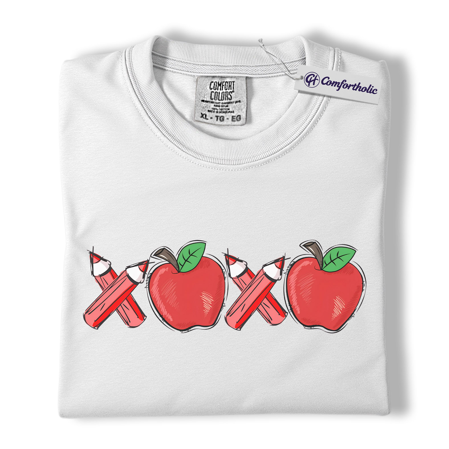 Teacher Valentine Shirt, Cute Apple Pencil Love Graphic Tee, Classroom Valentine T-Shirt, Sweet Teacher Appreciation Gift for Educators, Comfort Colors Shirt - Image 2