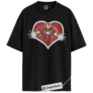 Iron Man Shirt, Valentine's Day Shirt, Marvel Comics Graphic Tee, Comfort Colors Shirt