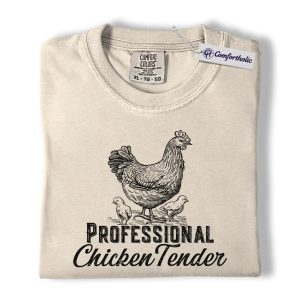 Professional Chicken Tender Shirt, Funny Farm Animal Graphic Tee, Chicken Lover T-Shirt, Backyard Homestead Gift, Comfort Colors Shirt