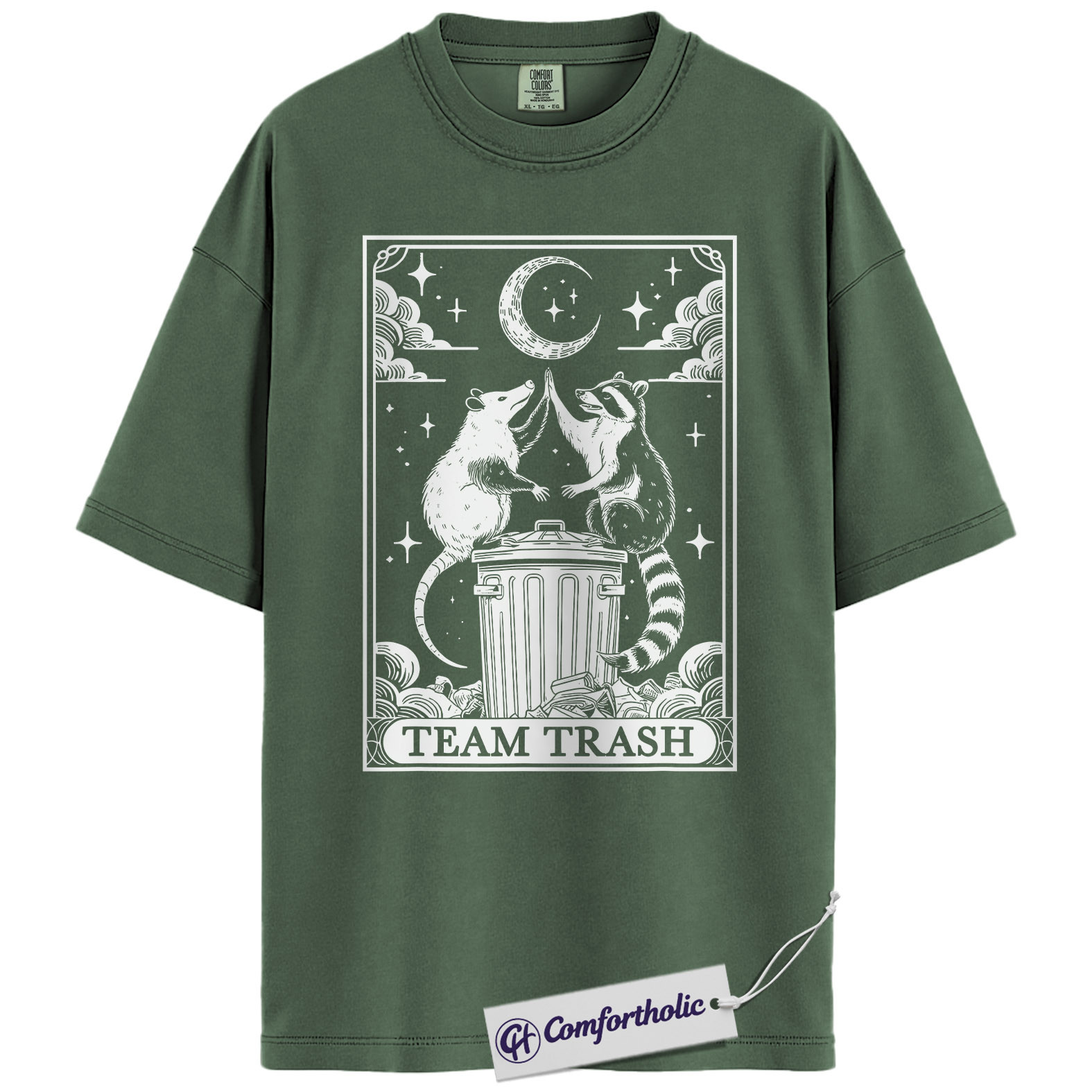 Team Trash Shirt, Funny Raccoon & Possum Graphic Tee, Trash Panda Animal T-Shirt, Celestial Meme Gift for Animal Lovers, Comfort Colors Shirt - Image 5