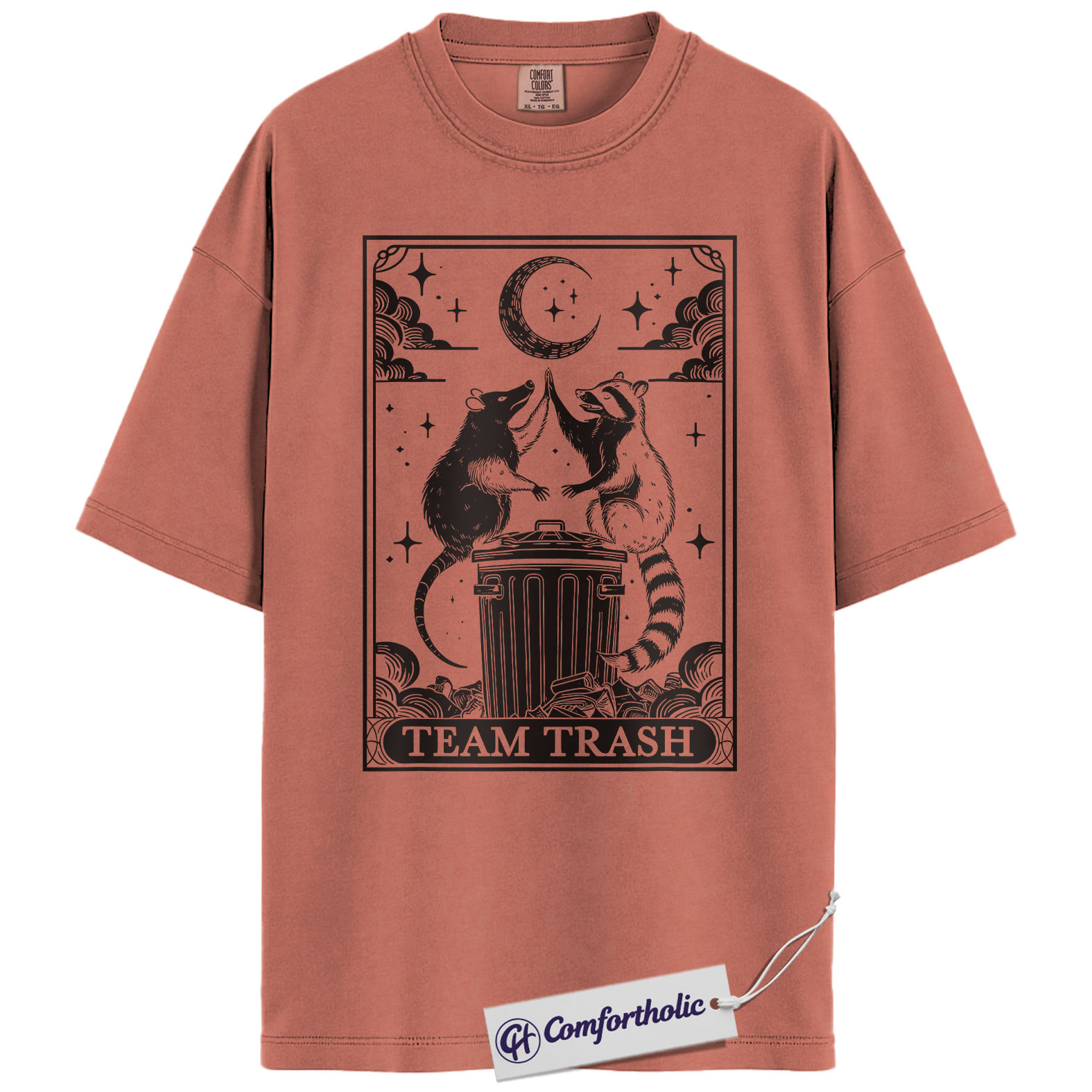 Team Trash Shirt, Funny Raccoon & Possum Graphic Tee, Trash Panda Animal T-Shirt, Celestial Meme Gift for Animal Lovers, Comfort Colors Shirt - Image 7