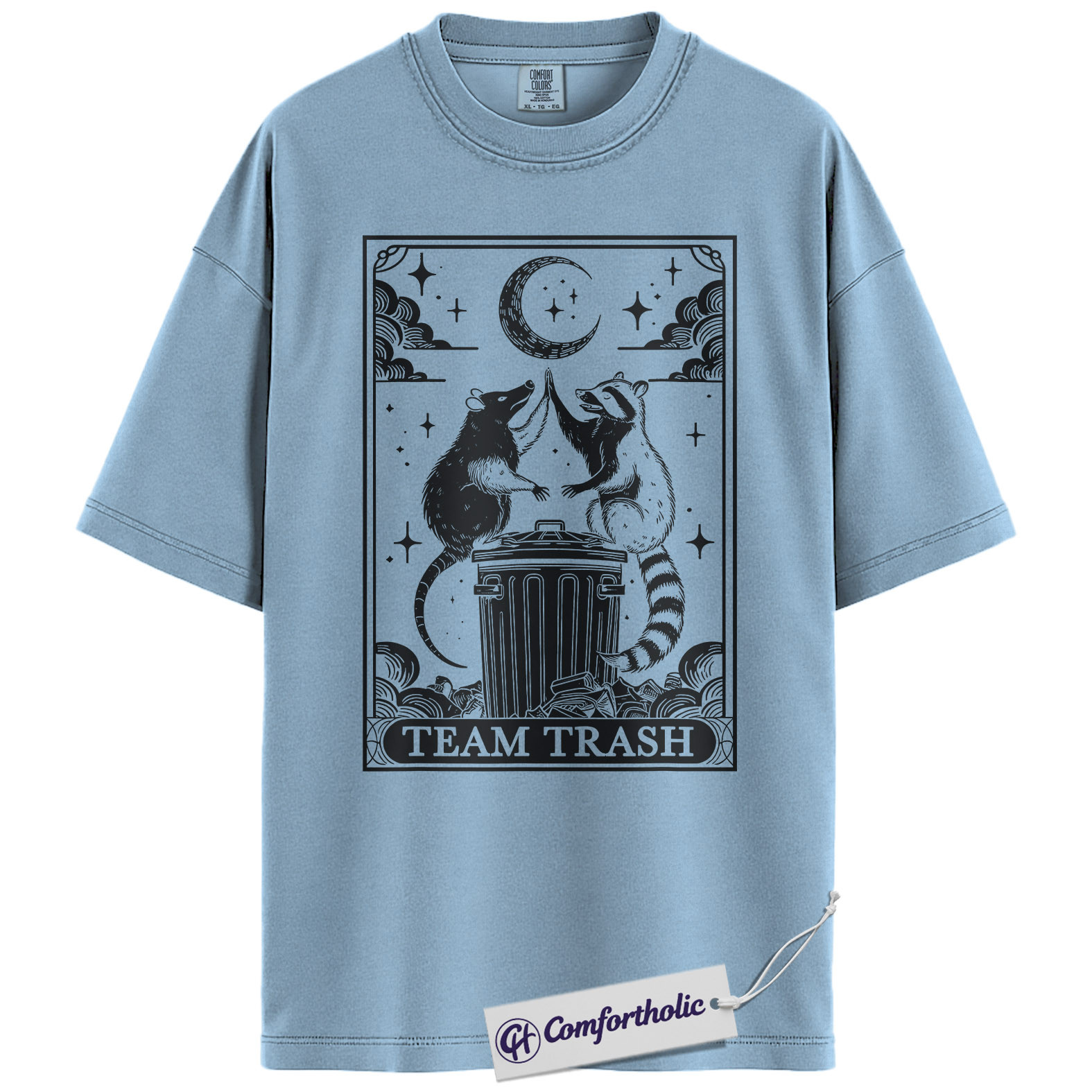 Team Trash Shirt, Funny Raccoon & Possum Graphic Tee, Trash Panda Animal T-Shirt, Celestial Meme Gift for Animal Lovers, Comfort Colors Shirt - Image 14