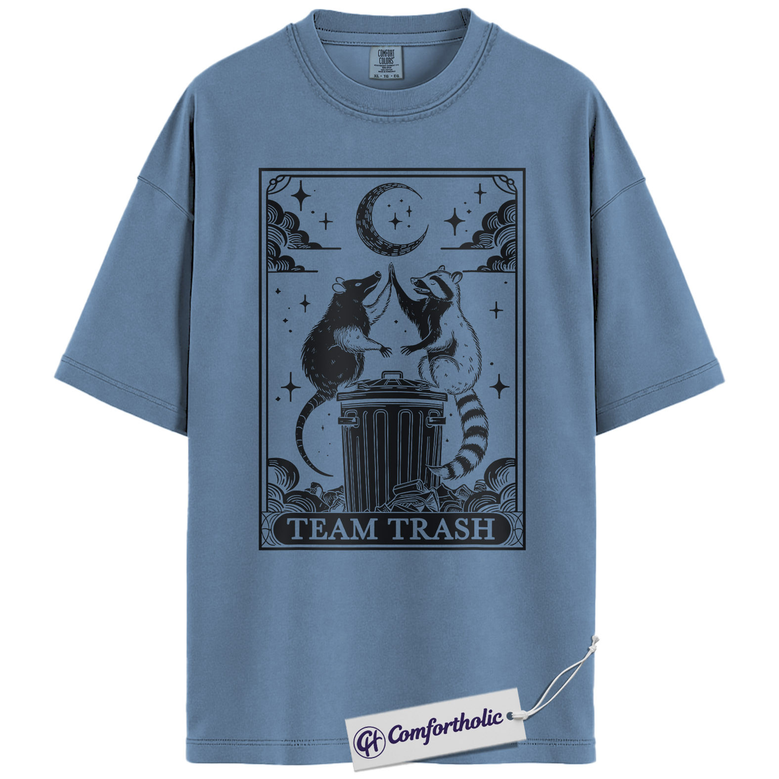 Team Trash Shirt, Funny Raccoon & Possum Graphic Tee, Trash Panda Animal T-Shirt, Celestial Meme Gift for Animal Lovers, Comfort Colors Shirt - Image 17