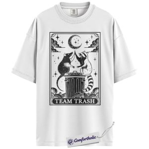 Alternative view of Team Trash Shirt, Funny Raccoon & Possum Graphic Tee, Trash Panda Animal T-Shirt, Celestial Meme Gift for Animal Lovers, Comfort Colors Shirt