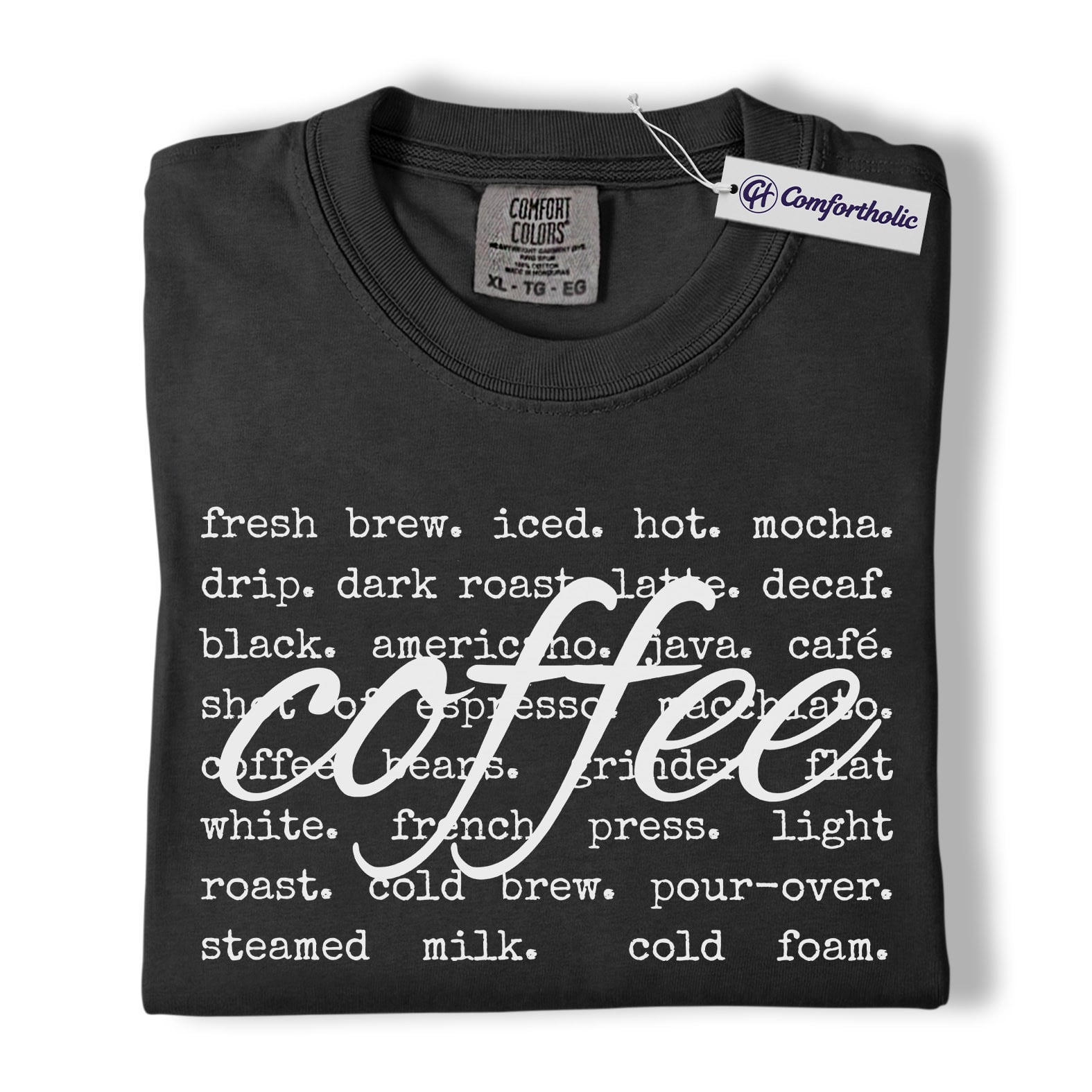 Coffee Shirt, Barista Aesthetic Typography Tee, Café Lover T-Shirt, Gift for Coffee Addicts, Comfort Colors Shirt - Image 3