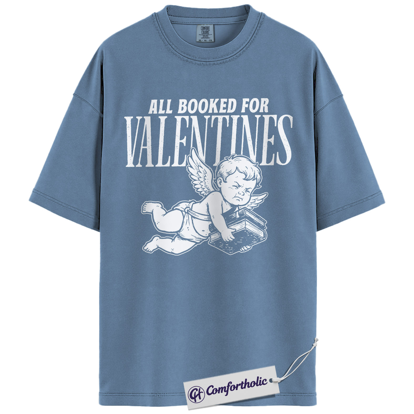 All Booked for Valentines Shirt, Cute Cupid Book Lover Graphic Tee, Bookish Aesthetic T-Shirt, Romantic Gift for Readers & Book Lovers, Comfort Colors Shirt - Image 17