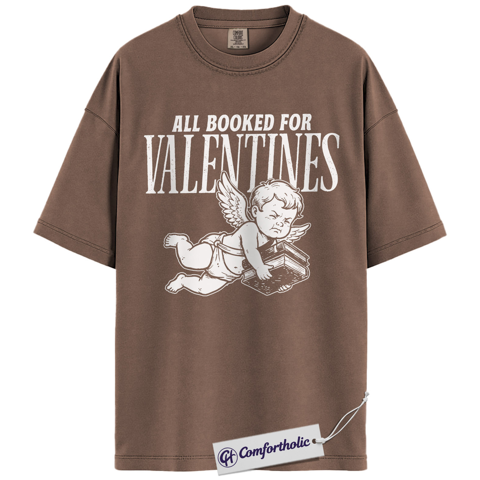 All Booked for Valentines Shirt, Cute Cupid Book Lover Graphic Tee, Bookish Aesthetic T-Shirt, Romantic Gift for Readers & Book Lovers, Comfort Colors Shirt - Image 19