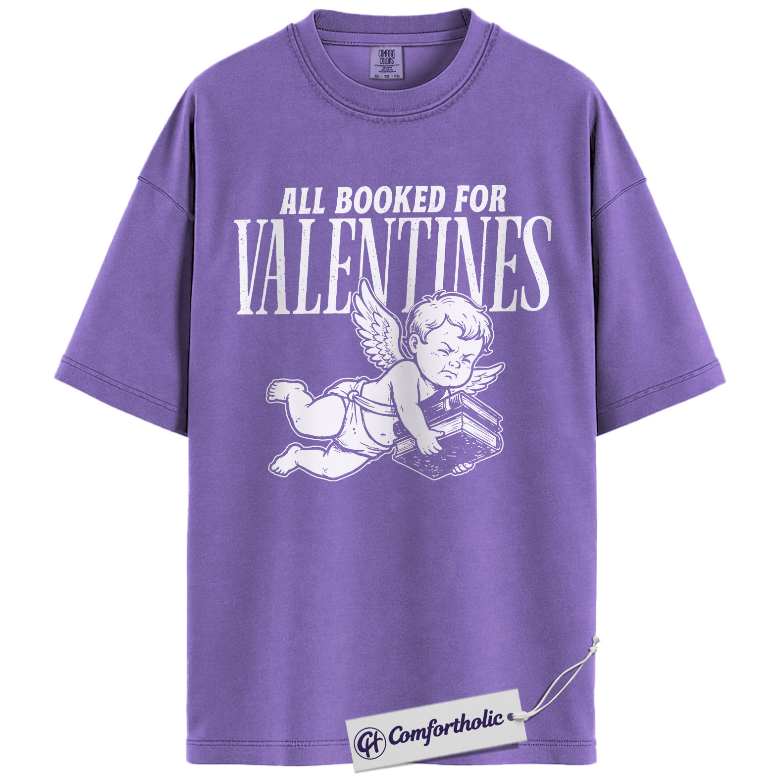 All Booked for Valentines Shirt, Cute Cupid Book Lover Graphic Tee, Bookish Aesthetic T-Shirt, Romantic Gift for Readers & Book Lovers, Comfort Colors Shirt - Image 20