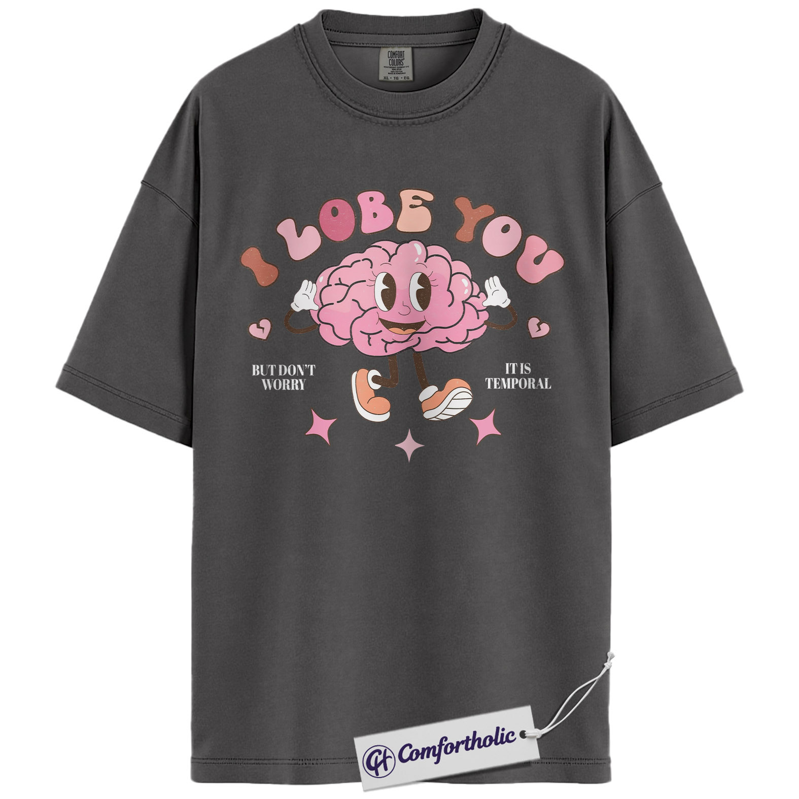 I Lobe You Shirt, Funny Brain Anatomy Valentine Tee, Cute Psychology & Neuroscience Pun T-Shirt, Neuro Gift for Psychologists & Neurology Nurses, Comfort Colors Shirt - Image 4