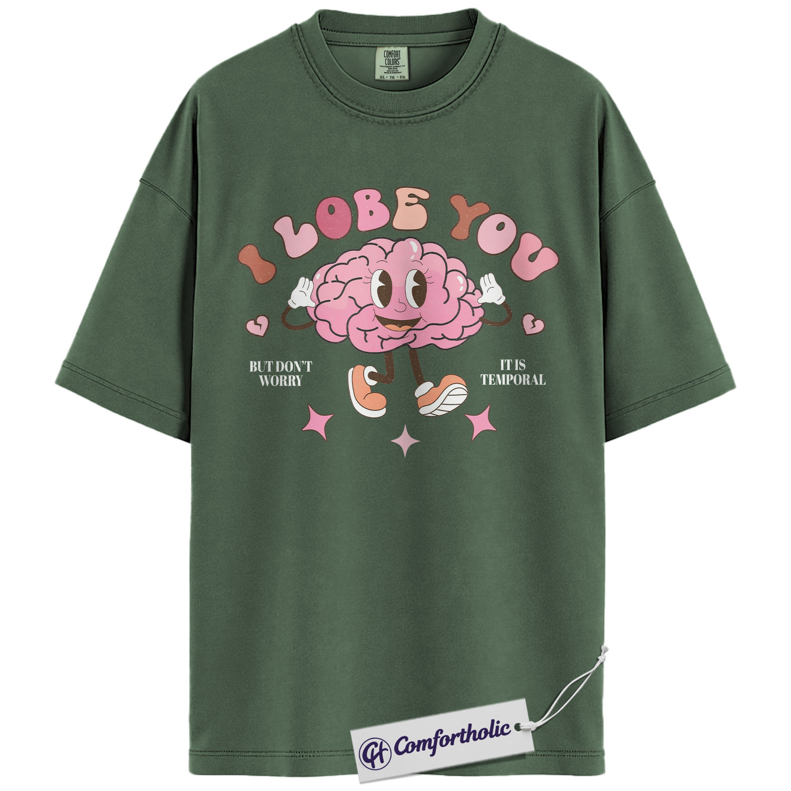 I Lobe You Shirt, Funny Brain Anatomy Valentine Tee, Cute Psychology & Neuroscience Pun T-Shirt, Neuro Gift for Psychologists & Neurology Nurses, Comfort Colors Shirt - Image 6
