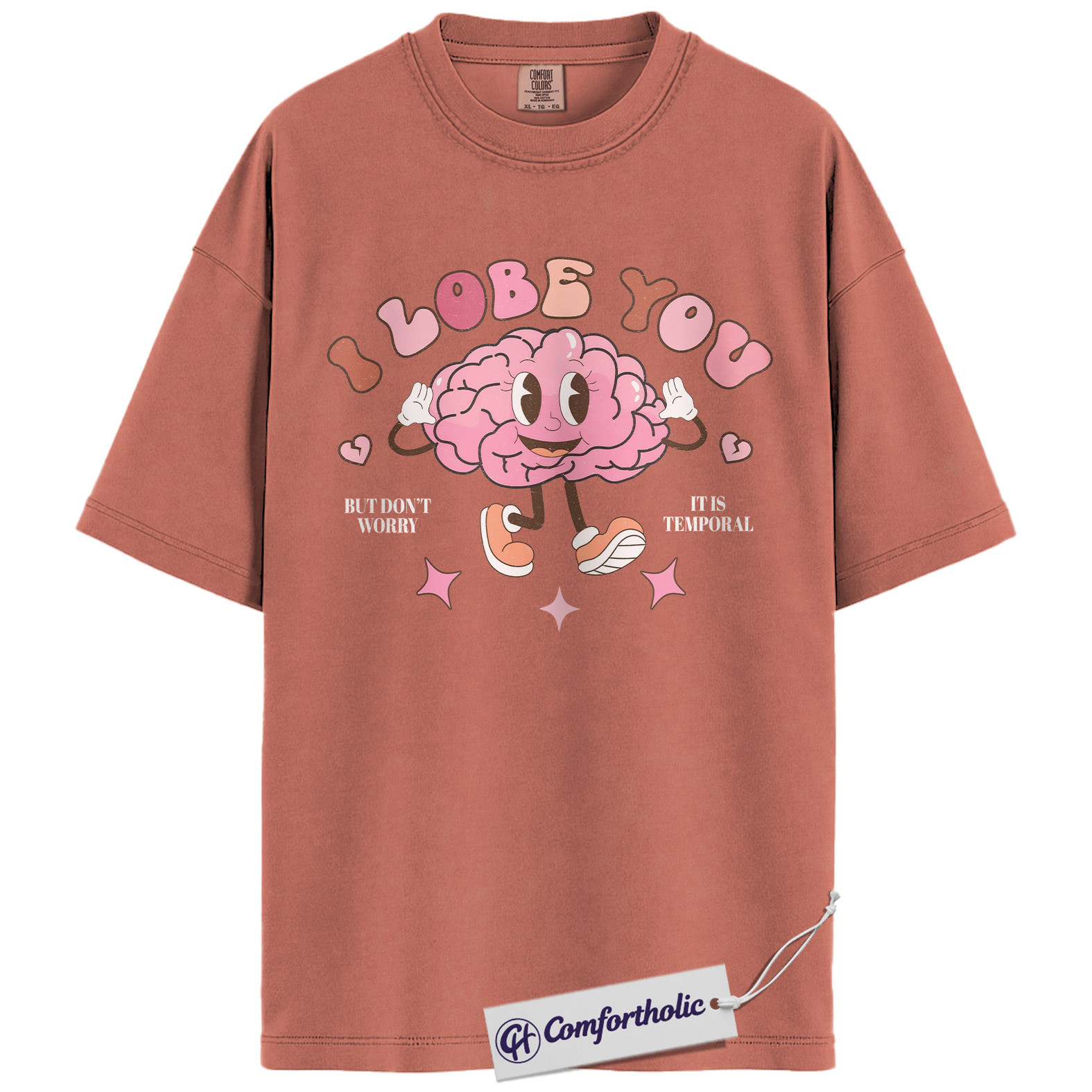 I Lobe You Shirt, Funny Brain Anatomy Valentine Tee, Cute Psychology & Neuroscience Pun T-Shirt, Neuro Gift for Psychologists & Neurology Nurses, Comfort Colors Shirt - Image 8