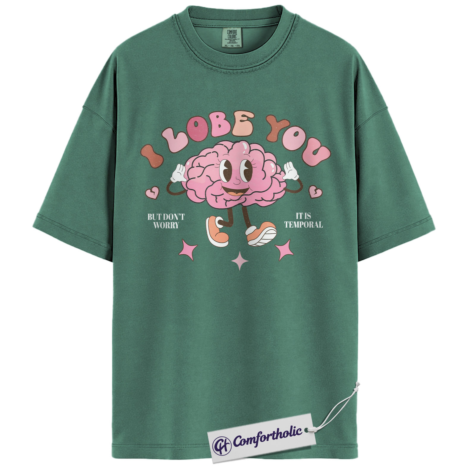 I Lobe You Shirt, Funny Brain Anatomy Valentine Tee, Cute Psychology & Neuroscience Pun T-Shirt, Neuro Gift for Psychologists & Neurology Nurses, Comfort Colors Shirt - Image 10