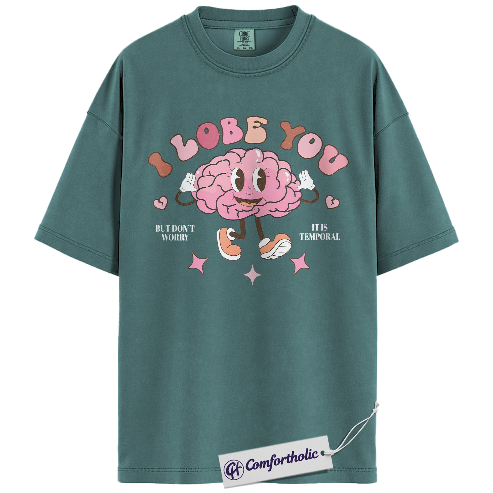 I Lobe You Shirt, Funny Brain Anatomy Valentine Tee, Cute Psychology & Neuroscience Pun T-Shirt, Neuro Gift for Psychologists & Neurology Nurses, Comfort Colors Shirt - Image 11