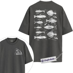 Reel Cool Grandpa Shirt, Fishing Grandpa Graphic T-Shirt, Angler Vintage Tee, Gift for Grandpa, Comfort Colors Shirt 2-Sided