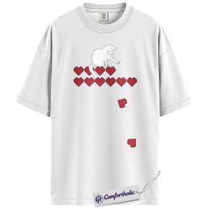 Alternative view of Pixel Heart Cat Shirt, Cute Gamer Cat Graphic Tee, Retro Valentine T-Shirt, Funny Cat Lover Gift, Comfort Colors Shirt