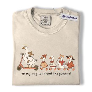 Alternative view of Goosepel Shirt, Funny Christian Goose Graphic Tee, Faith Based Animal T-Shirt, Cute Fall Gift for Church & Animal Lovers, Comfort Colors Shirt