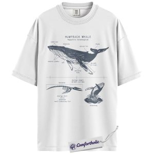 Alternative view of Humpback Whale Shirt, Whale Anatomy Graphic Tee, Marine Biology Illustration T-Shirt, Ocean Science Gift for Nature Lovers, Comfort Colors Shirt
