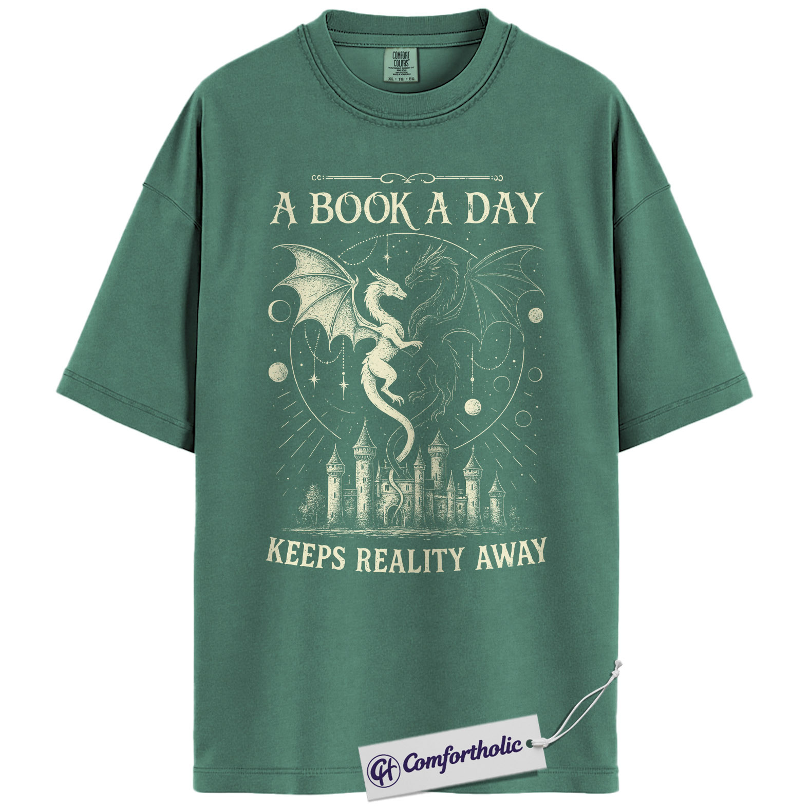 A Book a Day Shirt, Fantasy Dragon Bookish T-Shirt, Dark Reader Aesthetic Tee, Gift for Book Lovers, Comfort Colors Shirt - Image 10