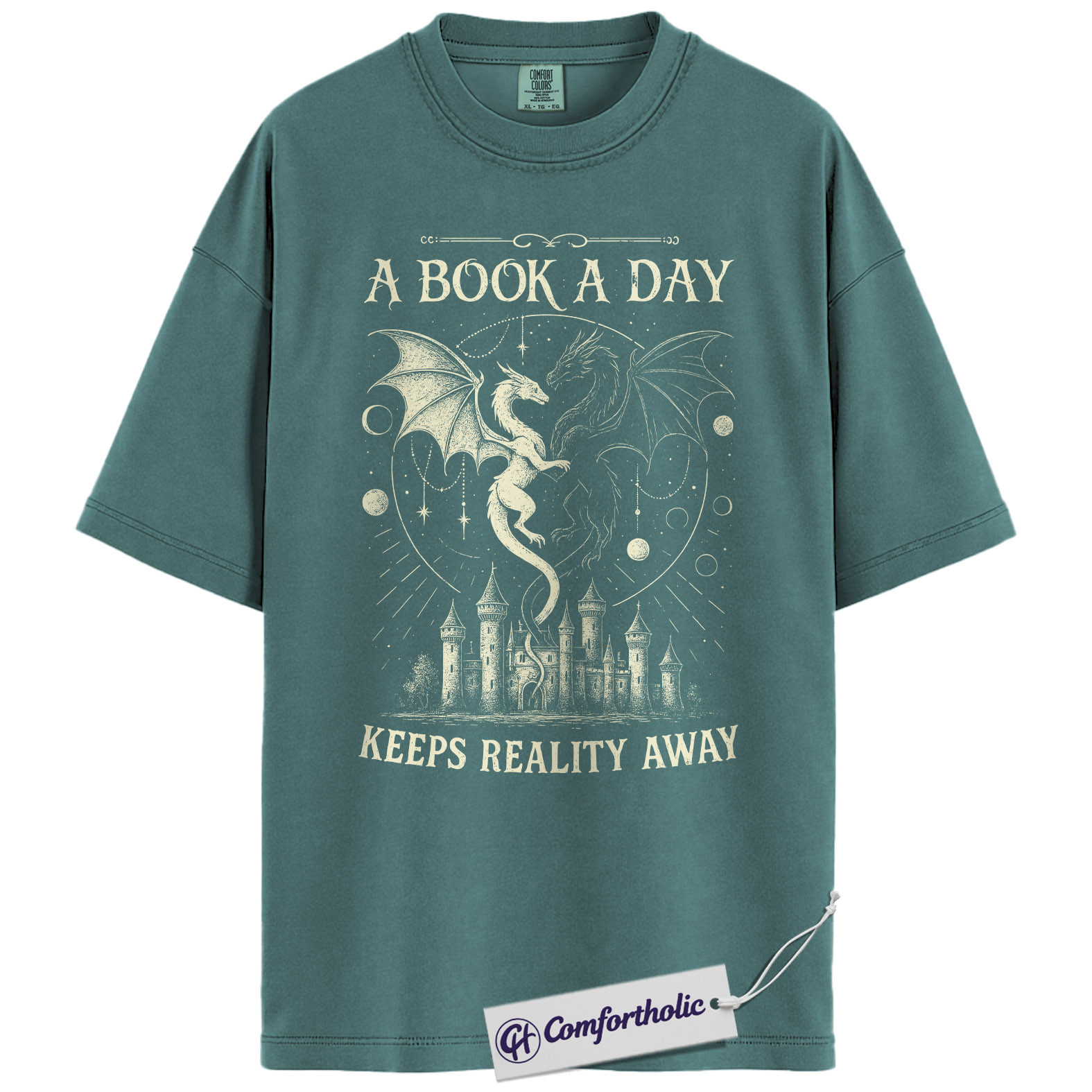 A Book a Day Shirt, Fantasy Dragon Bookish T-Shirt, Dark Reader Aesthetic Tee, Gift for Book Lovers, Comfort Colors Shirt - Image 11